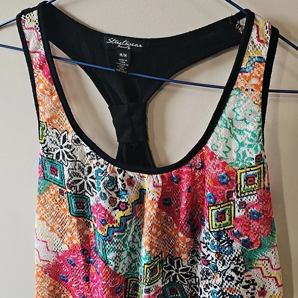 Streetwear Society Medium Multicolor Patterned Tank Top - Picture 2 of 6